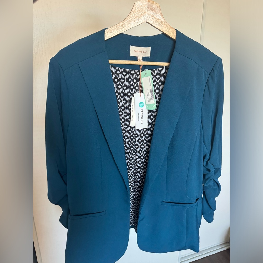 Skies Are Bluee Women’s Blazer Jacket in Raja Blue Brand New With Tags